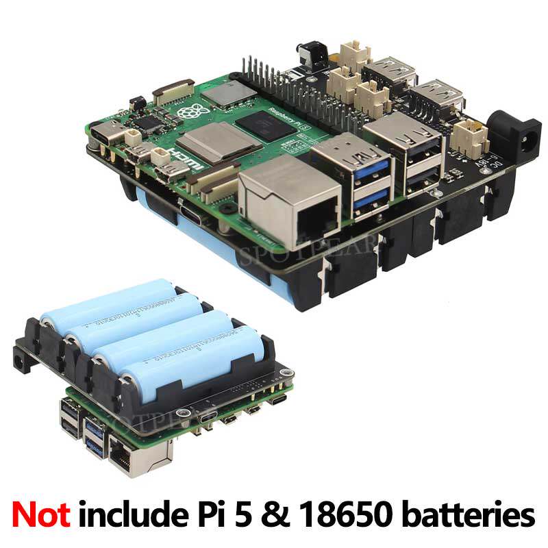 Raspberry Pi Uninterrupted Power Supply Ups 18650 - Płytka rozszerzeń zarządzania zasilaniem UPS X1202