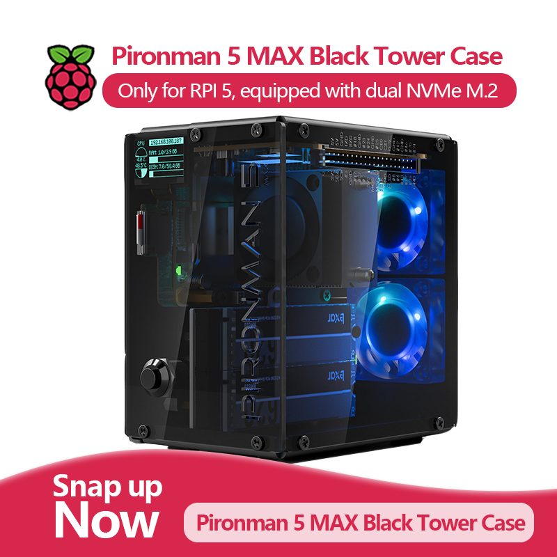 Pironman 5 MAX, czarna obudowa – Argon One V3 M.2 Nvme Case recenzja i cena